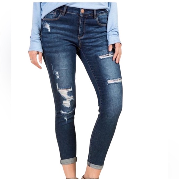 Harper Distressed Ripped Ankle Denim Jeans 28 - Picture 11 of 11